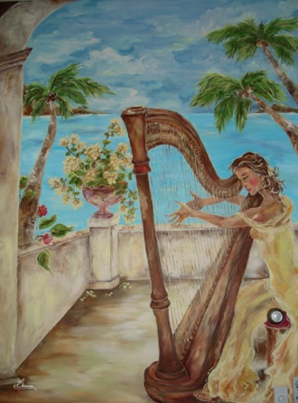 Bathroom Large Mural
Harpist - Wall #5 - 70" X 88"